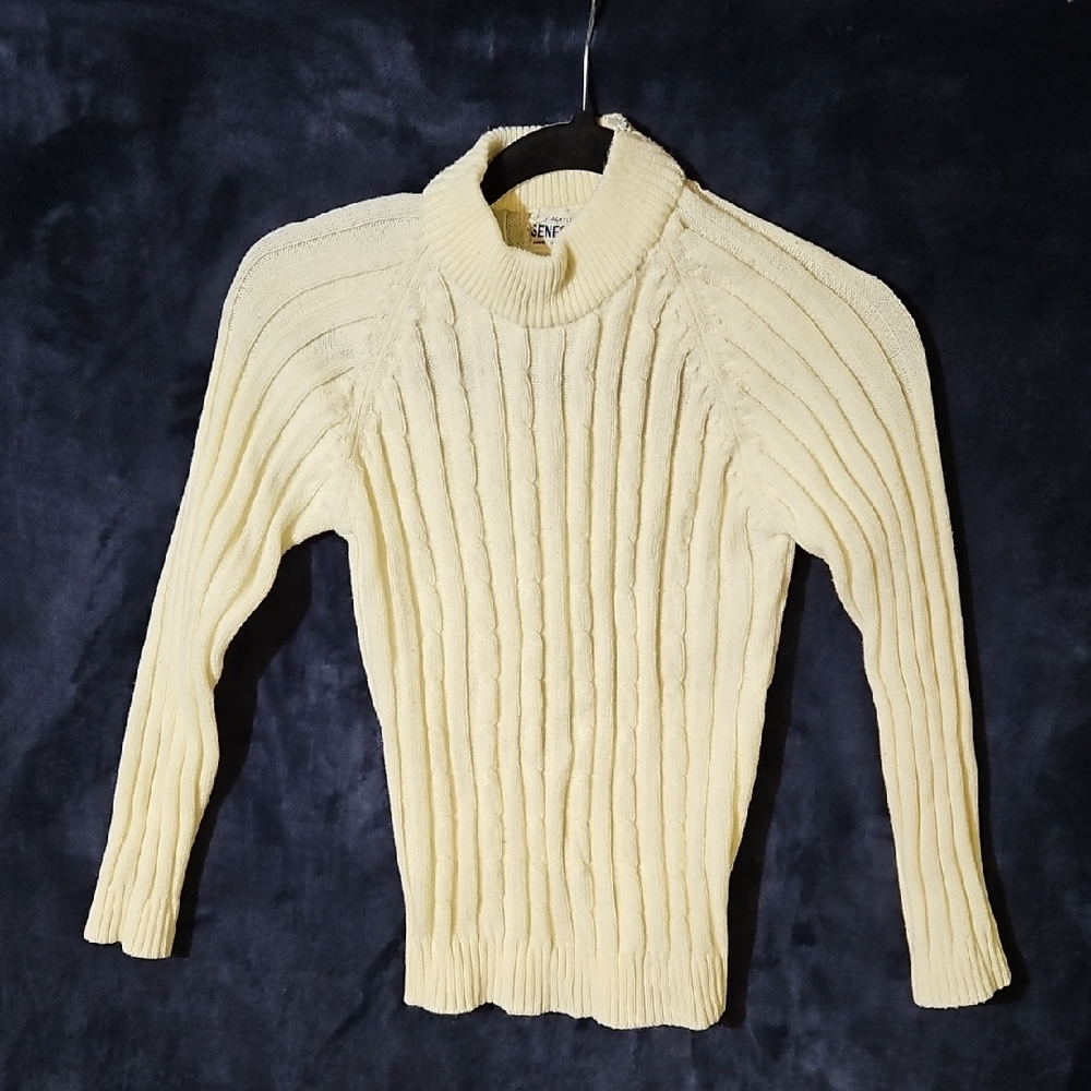 Vintage Cream Cable Knit Women's Sweater
